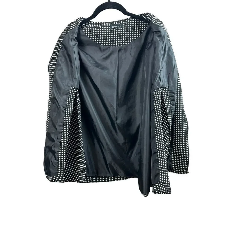 Massie Polka Dot Zip Up Lined Poncho Cloak Cape Size Medium